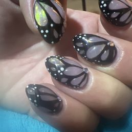 3D butterfly wing nails for my birthday! 3D butterfly wing nails for my birthday!
