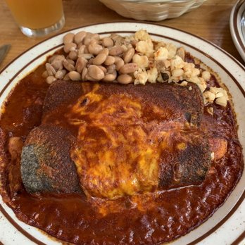 The Shed - Enchilada Plate with red chili sauce. - New Mexican Cuisine Near Me - Santa Fe, New Mexico The Shed - Enchilada Plate with red chili sauce. - New Mexican Cuisine Near Me - Santa Fe, New Mexico