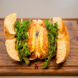 The Yaffa - grilled halloumi cheese, fresh arugula, tomato, and pomegranate molasses