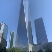 Photo of 9/11 Tribute Museum - New York, NY, United States. View of freedom tower from the reflecting pool.