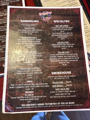 Menu photo 1 Sparky's Garage II Butte, MT