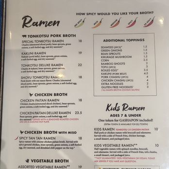 Ramen Izakaya Yu-Gen - Ramen Menu - Izakaya Near Me - Mountain View, California