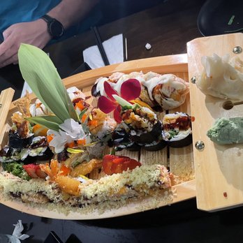 Takara Sushi Grill & Bar - Sushi boat Spider Snooppy Sarasota Salmon roll with no rice I can't remember the name - Sushi Bars Near Me - Lutz, Florida Takara Sushi Grill & Bar - Sushi boat Spider Snooppy Sarasota Salmon roll with no rice I can't remember the name - Sushi Bars Near Me - Lutz, Florida