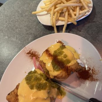 Kerbey Lane Cafe - Mueller - Crispy Chicken Benedict* - American Near Me - Austin, Texas Kerbey Lane Cafe - Mueller - Crispy Chicken Benedict* - American Near Me - Austin, Texas
