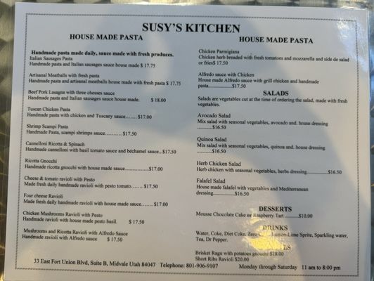 Menu photo 6 Susy’s Kitchen Midvale, UT