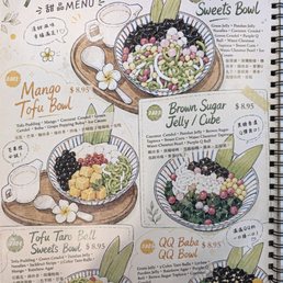 Asian dessert menu