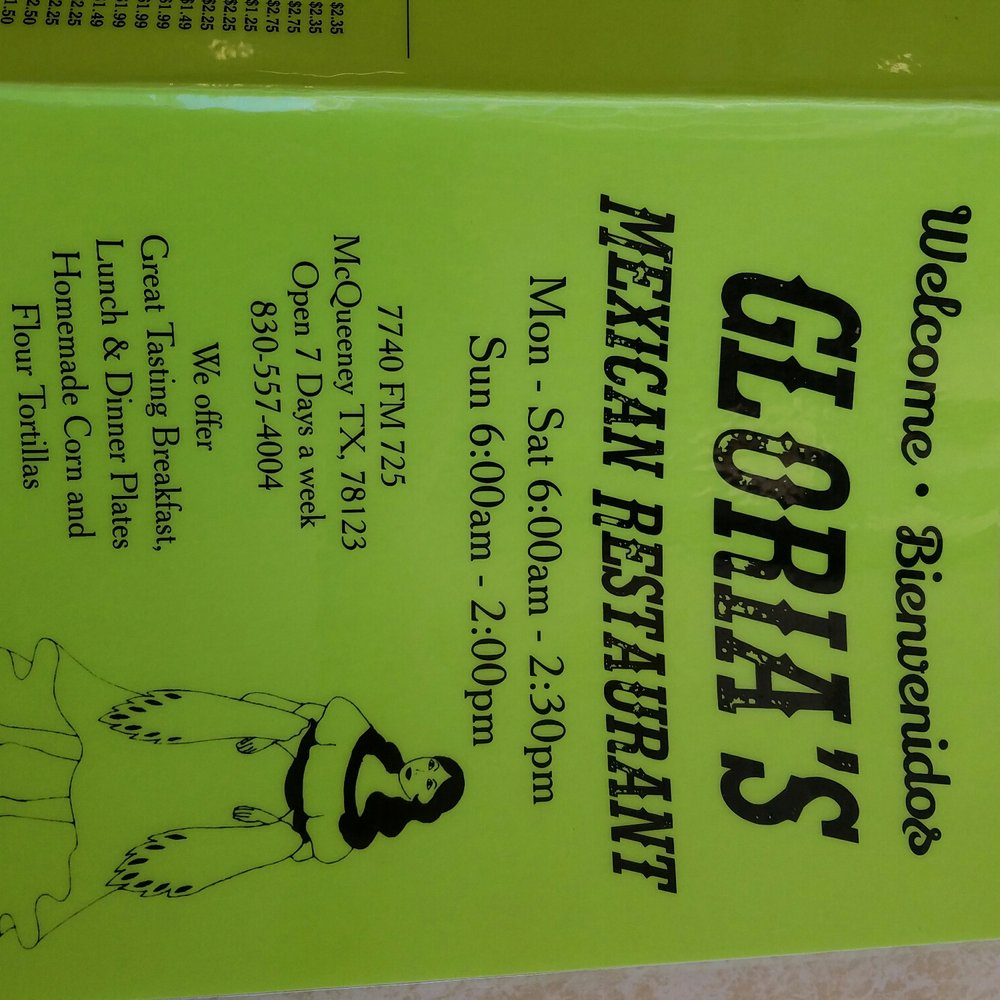 Gloria's Mexican Restaurant - the menu for the restaurant - Mexican Near Me - New Braunfels, Texas Gloria's Mexican Restaurant - the menu for the restaurant - Mexican Near Me - New Braunfels, Texas