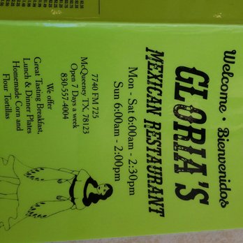 Gloria's Mexican Restaurant - the menu for the restaurant - Mexican Near Me - New Braunfels, Texas Gloria's Mexican Restaurant - the menu for the restaurant - Mexican Near Me - New Braunfels, Texas