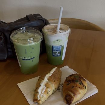 Moon Cha - Jasmine Milk Matcha, Banana Ice Cream Matcha, pork floss salt bread, garlic salt bread - Coffee & Tea Near Me - Huntington Beach, California Moon Cha - Jasmine Milk Matcha, Banana Ice Cream Matcha, pork floss salt bread, garlic salt bread - Coffee & Tea Near Me - Huntington Beach, California