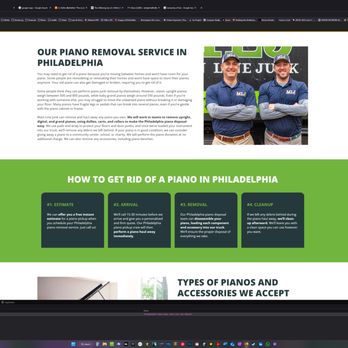 Main Line Junk Removal - This is what we contracted for. It is not what we got. We got 4 guys who smashed the piano apart in our house. - Junk Removal & Hauling Near Me - Havertown, Pennsylvania
