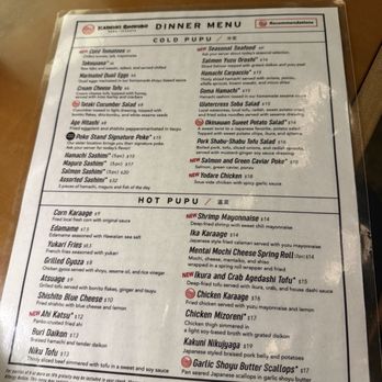 Kaimuki Shokudo - Dinner menu - Japanese Near Me - Honolulu, Hawaii Kaimuki Shokudo - Dinner menu - Japanese Near Me - Honolulu, Hawaii