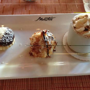 Maestro's Restaurant - The Trio: caramel-filled shortbread cookie, macaroon, and espresso mousse! - New American Near Me - Tampa, Florida