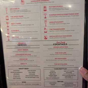 Puttery - Menu as of 10/2025 - Mini Golf Near Me - Washington, DC, District of Columbia