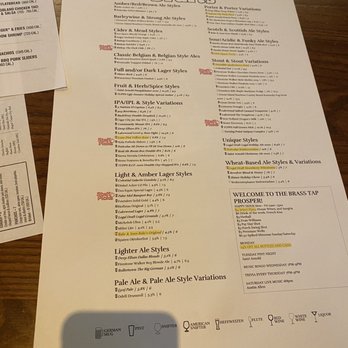 The Brass Tap - Prosper - Menu 1 - Beer Bar Near Me - Prosper, Texas