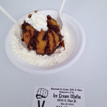 Ice Cream Mafia - Fried Ice Cream, this was served up at the Cherry Blossom Festival in Conyers, Ga. Holy cow this was yummy!!! - Ice Cream & Frozen Yogurt Near Me - Helen, Georgia Ice Cream Mafia - Fried Ice Cream, this was served up at the Cherry Blossom Festival in Conyers, Ga. Holy cow this was yummy!!! - Ice Cream & Frozen Yogurt Near Me - Helen, Georgia