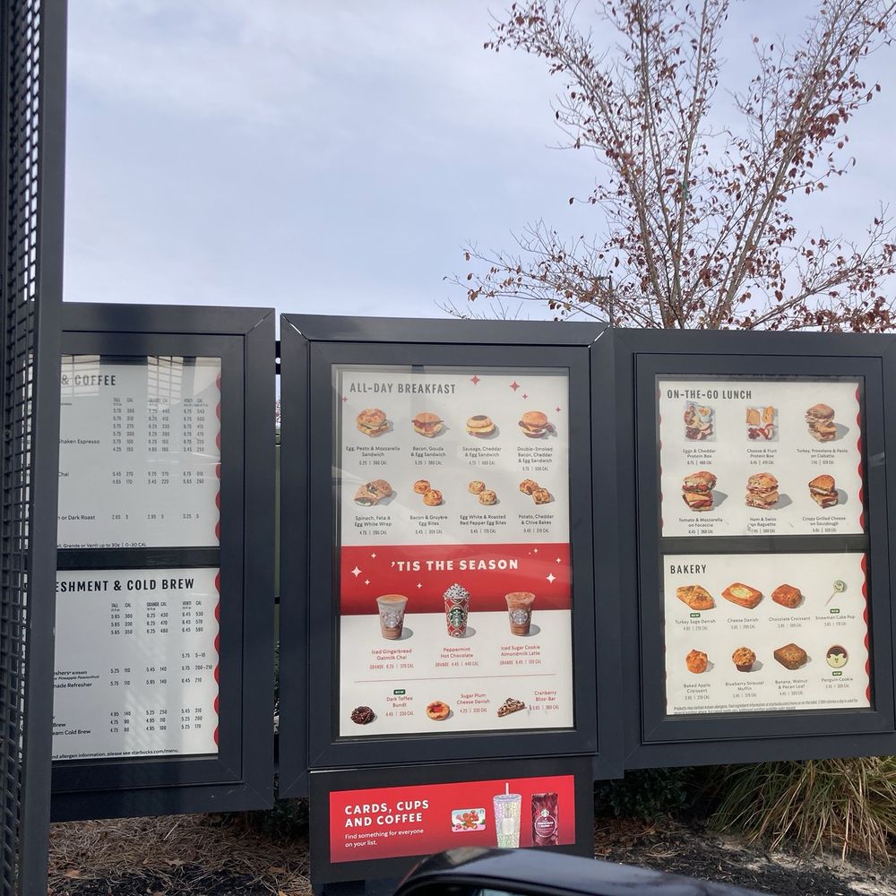 Starbucks - Menu board in DT - Coffee & Tea Near Me - Laurinburg, North Carolina