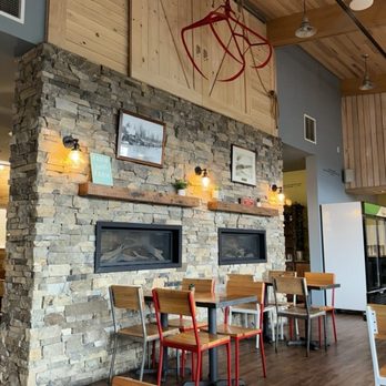 Pulse Cafe - Fire places and dining area - Vegan Near Me