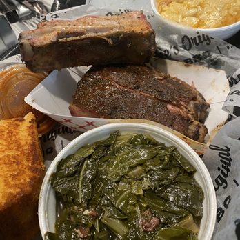Moe's Original BBQ - SMALL RIB PLATTER (4 meaty ribs) MAC & Cheese & Collards YUUUUMMMM - Barbeque Near Me - Seminole, Florida Moe's Original BBQ - SMALL RIB PLATTER (4 meaty ribs) MAC & Cheese & Collards YUUUUMMMM - Barbeque Near Me - Seminole, Florida