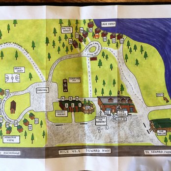Summit Lake Lodge - Map of Summit Lake Lodge grounds. - Hotels Near Me - Moose Pass, Alaska