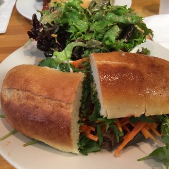 Hatch Sandwich Bar - Pork Banh Mi sandwich with Mixed Green Salad - American Near Me - Hickory, North Carolina