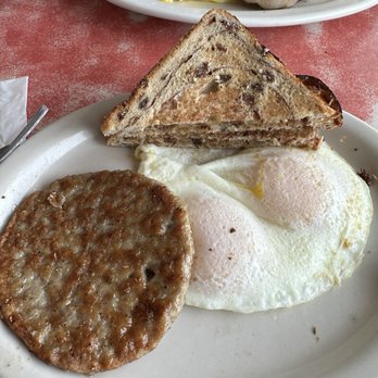 Auburn Diner - Eggs OE sausage Patty, raisin bread. - Diners Near Me - Auburn, New York