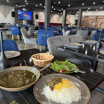 Aban Persian Restaurant - Beef & bean stew served with a huge plate of rice. - Persian/Iranian Near Me - Houston, Texas Aban Persian Restaurant - Beef & bean stew served with a huge plate of rice. - Persian/Iranian Near Me - Houston, Texas