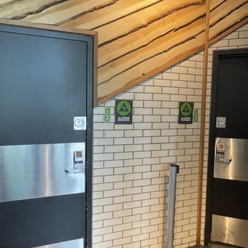 Shake Shack South Lake Union - 2 gender neutral bathrooms. BE CAREFUL WHERE YOU STEP' lol - Fast Food Near Me - Seattle, Washington
