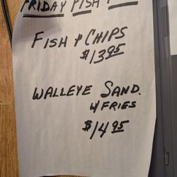 VFW Day Post 7591 - Fish fry menu