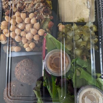 SAJJ Mediterranean - Vegan plate packed perfectly - Mediterranean Near Me - San Bruno, California SAJJ Mediterranean - Vegan plate packed perfectly - Mediterranean Near Me - San Bruno, California