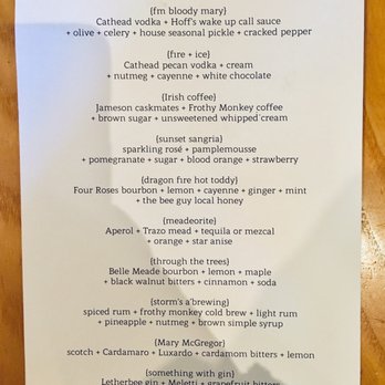 Frothy Monkey - Cocktail Menu (March 2019) - Coffee & Tea Near Me - Nashville, Tennessee Frothy Monkey - Cocktail Menu (March 2019) - Coffee & Tea Near Me - Nashville, Tennessee