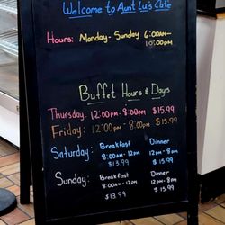 Aunt Lu's Cafe - Buffet Hours & Days