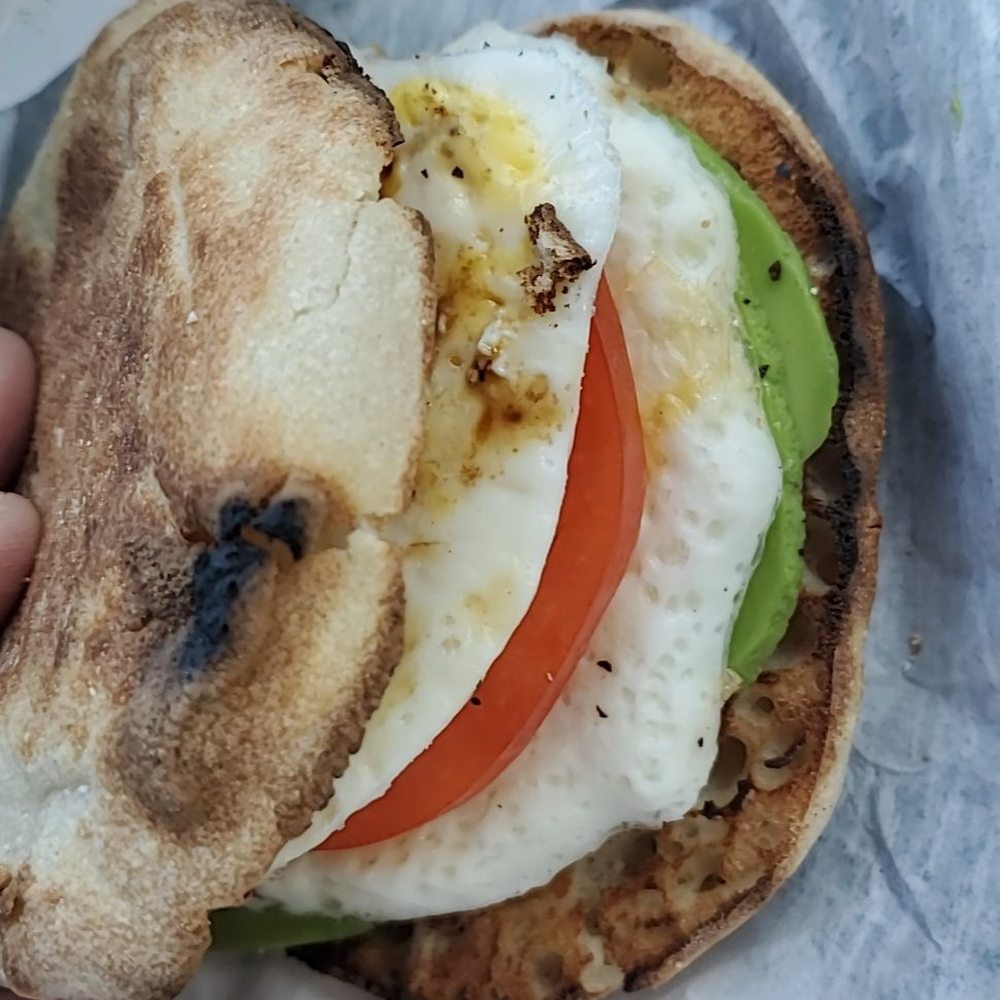 Cold Brook Cafe - Breakfast special. English muffin two eggs avocado onion with balsamic glaze I had them add tomato - Breakfast & Brunch Near Me - Scituate, Rhode Island