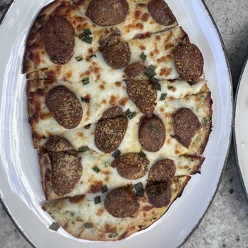Danielle's Scratch Kitchen - Sausage flatbread - Seafood Near Me - Castle Rock, Colorado Danielle's Scratch Kitchen - Sausage flatbread - Seafood Near Me - Castle Rock, Colorado