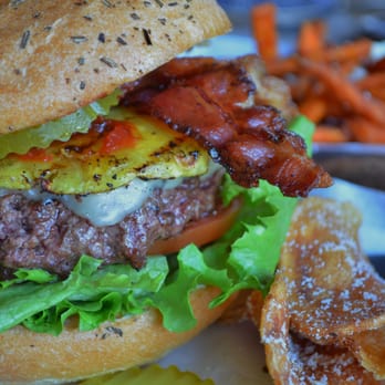 Bare Back Grill - Maui Waui burger is totally Waui...cooked to perfection, loaded with flavor. - Bars Near Me - San Diego, California