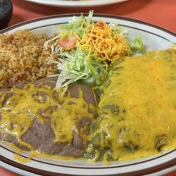 Gonzalez Restaurant - 3 Enchilada plate - choice of sauces.  I chose green chile sauce