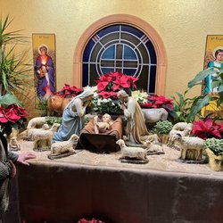 St Nicholas Catholic Church - The manger scene in St. Nicholas on Christmas Eve. What a beautiful sight.