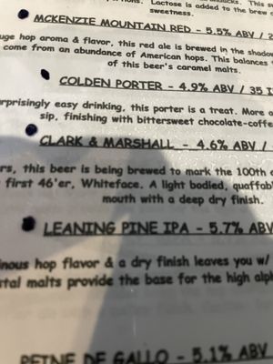 Menu photo 3 Blue Line Brewery Saranac Lake, NY