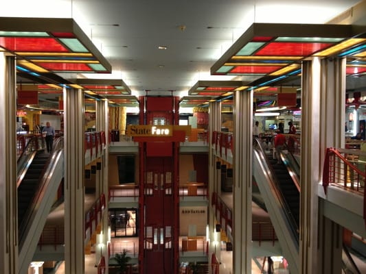 Photo of Gaviidae Common - Minneapolis, MN, US. Elevators and Escalators to and from Commons food court.