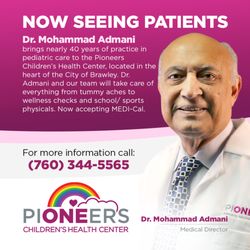 Pioneers Memorial Healthcare District - Dr. Mohammad Admani brings nearly 40 years of practice in pediatric care to the Pioneers Children's Health Center.
