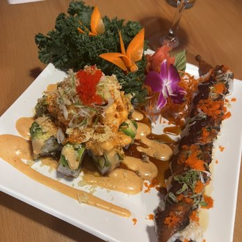 Basil Leaf - King Dragon Roll & Volcano Roll  THE BEST !! - Sushi Bars Near Me - St. Pete Beach, Florida