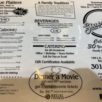 Giuseppi’s Pizza Plus - Menu 3-2-2022 - Pizza Near Me - Rockville, Maryland