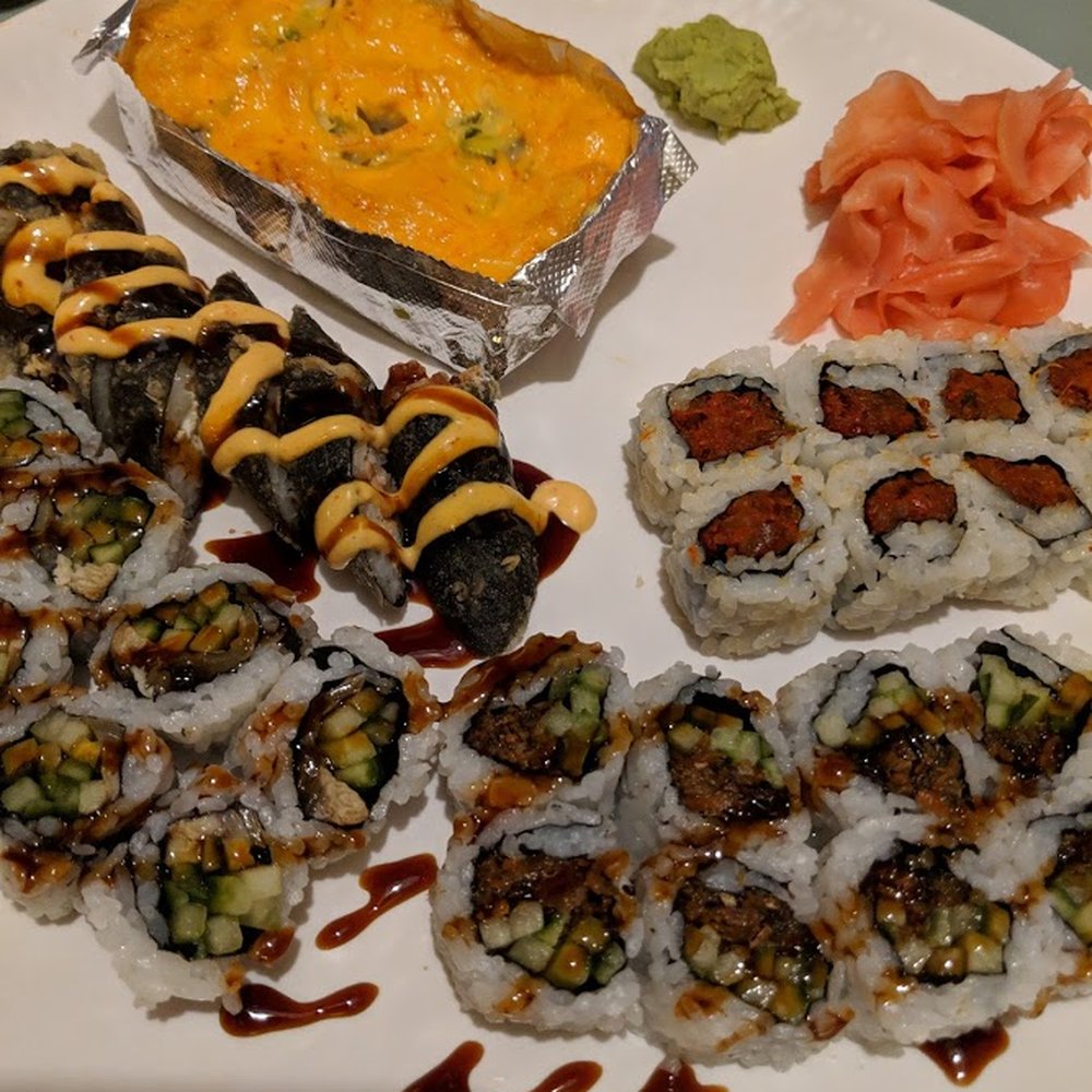 Dancing Roll - Eel roll, salmon skin roll, hot fish roll, Sunday morning roll, volcano roll - Sushi Bars Near Me - West Chester, Ohio