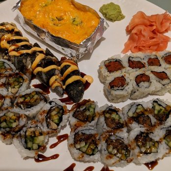 Dancing Roll - Eel roll, salmon skin roll, hot fish roll, Sunday morning roll, volcano roll - Sushi Bars Near Me - West Chester, Ohio Dancing Roll - Eel roll, salmon skin roll, hot fish roll, Sunday morning roll, volcano roll - Sushi Bars Near Me - West Chester, Ohio