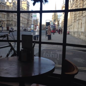 Queens Lane Coffee House - View from inside the coffee shop - Coffee & Tea Near Me - Oxford, OXF Queens Lane Coffee House - View from inside the coffee shop - Coffee & Tea Near Me - Oxford, OXF