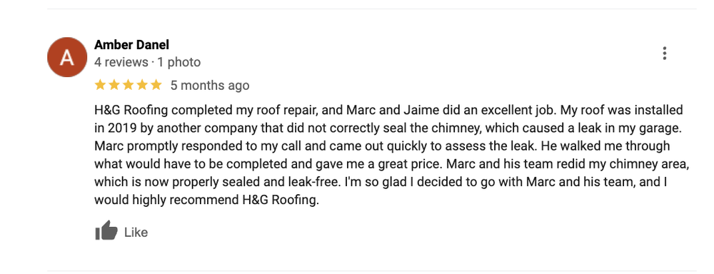 Slide of H & G Roofing