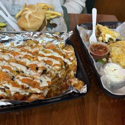 Cobble Stone Ale House - Loaded Waffle Fries Chicken Quesadillas, Burger and Fries