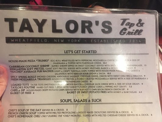 Menu photo 3 Taylor’s Tap and Grill Niagara Falls, NY