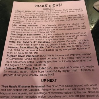 Monk's Cafe - 1/25/18 Tap list - Pubs Near Me - Philadelphia, Pennsylvania Monk's Cafe - 1/25/18 Tap list - Pubs Near Me - Philadelphia, Pennsylvania