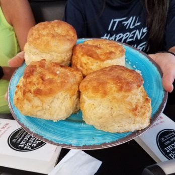 Buttered Biscuit - The biscuits are huge. - Breakfast & Brunch Near Me - Waynesville, North Carolina