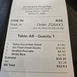 Here's what I ordered on a solo trip...